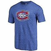 Men's Montreal Canadiens Rinkside Primary Logo Tri Blend T-Shirt Heathered Royal FengYun,baseball caps,new era cap wholesale,wholesale hats